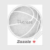 Sticker nom du joueur de basket-ball gris monochromatique (Feuille)