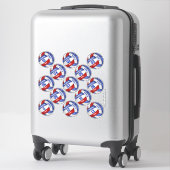 Sticker nom du joueur de volley-ball rouge girly (Sur valise)
