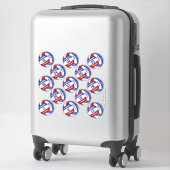 Sticker nom du joueur de volley-ball rouge girly (Sur valise)
