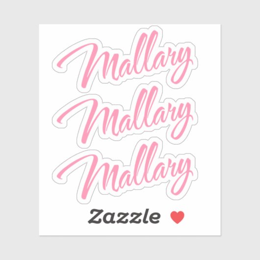 Sticker Nom du maillot rose cursive x3 (Feuille)