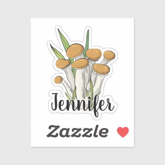 Sticker Nom du monogramme du champignon mou (Feuille)