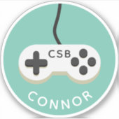 Sticker Nom du monogramme du contrôleur de jeu vidéo (Devant)