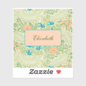 Sticker Nom du motif floral vintage (Feuille)