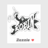 Sticker Nom du pinceau encre Robin (Feuille)