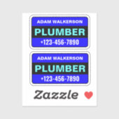 Sticker Nom du plombier et numéro de téléphone : plomberie (Feuille)