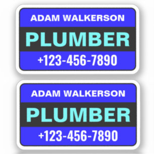 Sticker Nom du plombier et numéro de téléphone : plomberie