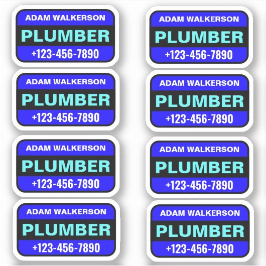 Sticker Nom du plombier et numéro de téléphone - Service p (Devant)