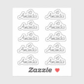 Sticker Nom du script de signature manuscrit (Feuille)