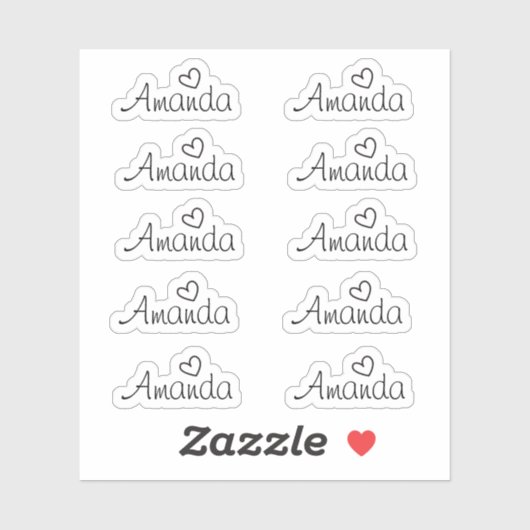 Sticker Nom du script de signature manuscrit (Feuille)