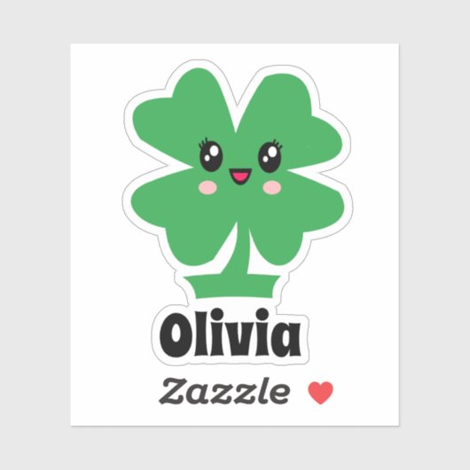 Sticker Nom du Shamrock vert (Feuille)