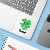 Sticker Nom du Shamrock vert (Ordinateur portable avec iPhone)