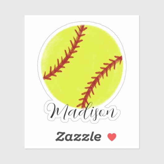 Sticker Nom du softball mignon (Feuille)