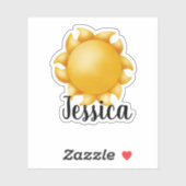 STICKER NOM DU SOLEIL D'ÉTÉ PERSONNALISÉ (Feuille)