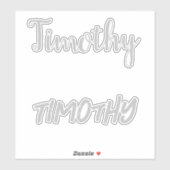 Sticker Nom du timothy gris, (Feuille)