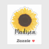 Sticker Nom du tournesol jaune (Feuille)