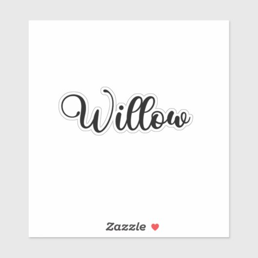Sticker Nom du Willow - Calligraphie manuscrite (Feuille)