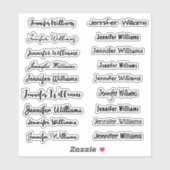 Sticker Nom écriture moderne (18 styles) - Noir (Feuille)
