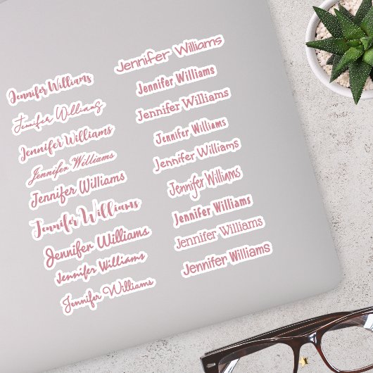 Sticker Nom écriture moderne (18 styles) - Rose Gold