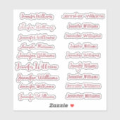 Sticker Nom écriture moderne (18 styles) - Rose Gold (Feuille)