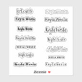 Sticker Nom élégant (Feuille)