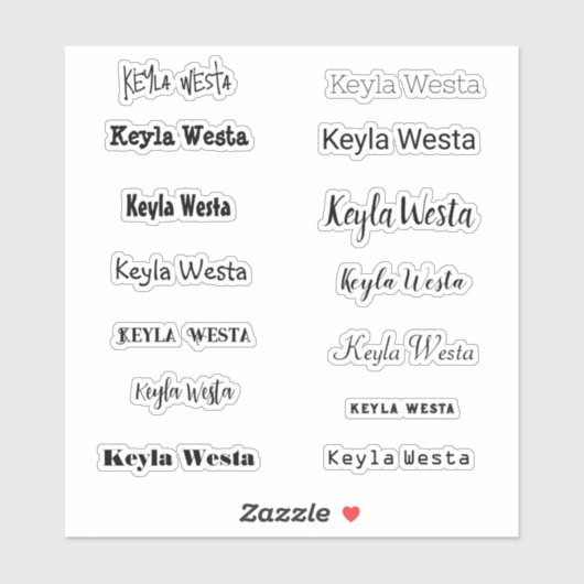 Sticker Nom élégant (Feuille)