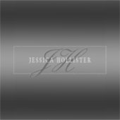 Sticker Nom élégant et Initiales monogrammes | Noir et gri (Devant)