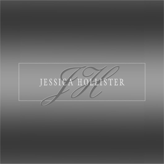 Sticker Nom élégant et Initiales monogrammes | Noir et gri (Devant)