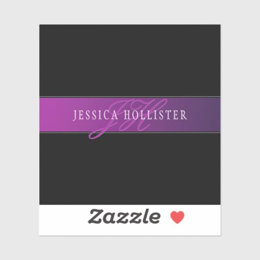 Sticker Nom élégant et montant initial/s (Feuille)