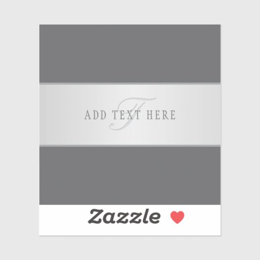 Sticker Nom élégant & Monogramme Lettrage (ou autre texte) (Feuille)