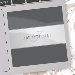 Sticker Nom élégant & Monogramme Lettrage (ou autre texte)