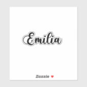 Sticker Nom Emilia - Calligraphie manuscrite (Feuille)