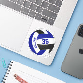 Sticker nom enfant maillot numéro bleu noir volley-ball (Ordinateur portable avec iPhone)