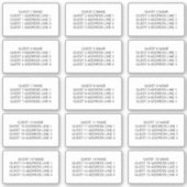 Sticker Nom et adresse de l'invité pour 15 enveloppes d'in (Devant)