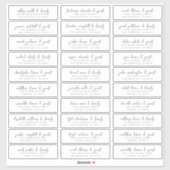 Sticker Nom et adresse du client mariage Moderne Simple Ch (Feuille)