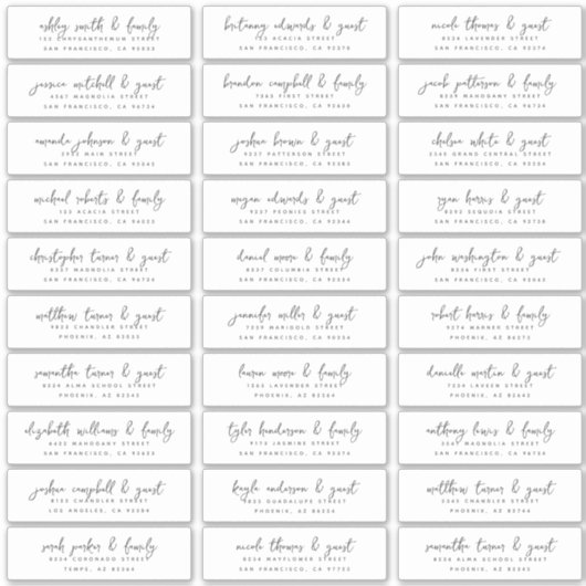 Sticker Nom et adresse du client mariage Moderne Simple Ch (Devant)