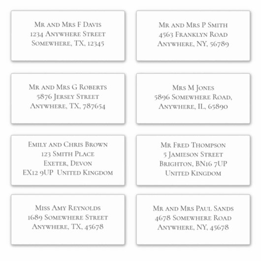 Sticker Nom et adresse individuels élégants Expédition (Devant)