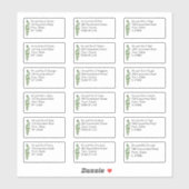 Sticker Nom et adresse individuels Mariage Eucalyptus (Feuille)