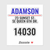 Sticker Nom et adresse - Numéros de boîte aux lettres pers (Feuille)