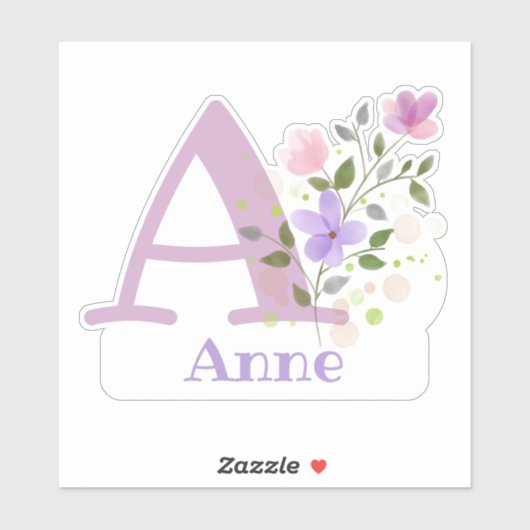 Sticker Nom et initiale avec bâton de découpe de conceptio (Feuille)