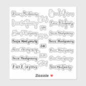 Sticker Nom et initiales du script élégant (Feuille)