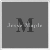 Sticker Nom et monogramme | Dark Gray (Recto)