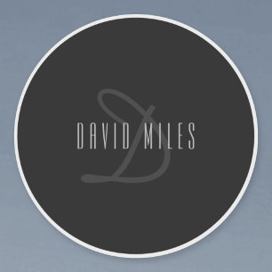 Sticker Nom et monogramme élégants modernes   Transparent