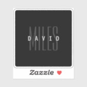 Sticker Nom et nom de famille du chevauchement moderne (Feuille)