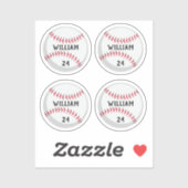 Sticker Nom et numéro de baseball personnalisé tendance (Feuille)