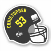 Sticker Nom et numéro de casque de sport (Devant)