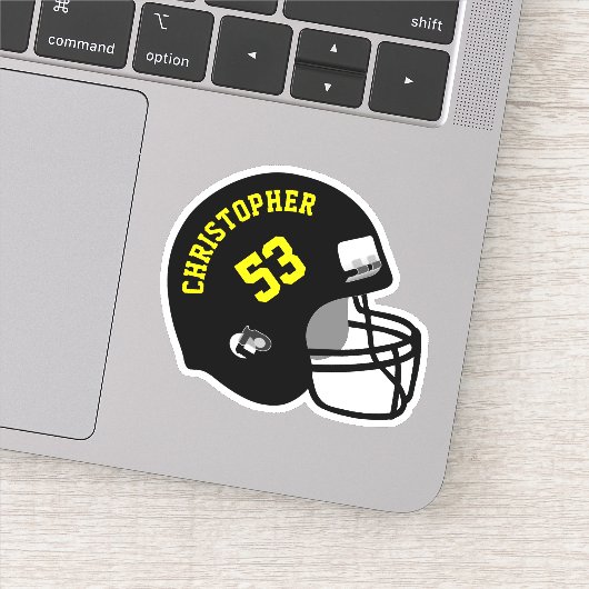 Sticker Nom et numéro de casque de sport (Détail)