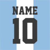 Sticker Nom et numéro personnalisés Argentine Indicateur (Recto)