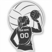 Sticker Nom et numéro personnalisés du joueur de volley-ba (Devant)