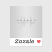 Sticker Nom et Slogan modifiable moderne | Gradient gris (Feuille)