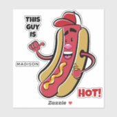 Sticker Nom et texte personnalisés Hot Dog (Feuille)